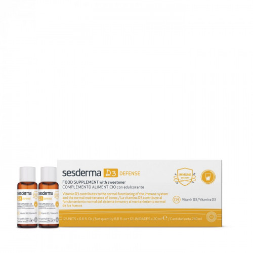 SESDERMA D3 DEFENSE БАД питьевой Витамином D3, 12 шт. по 20 мл