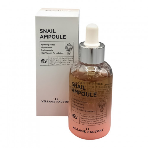 VILLAGE 11 FACTORY Snail Ampoule Сыворотка для лица с муцином улитки